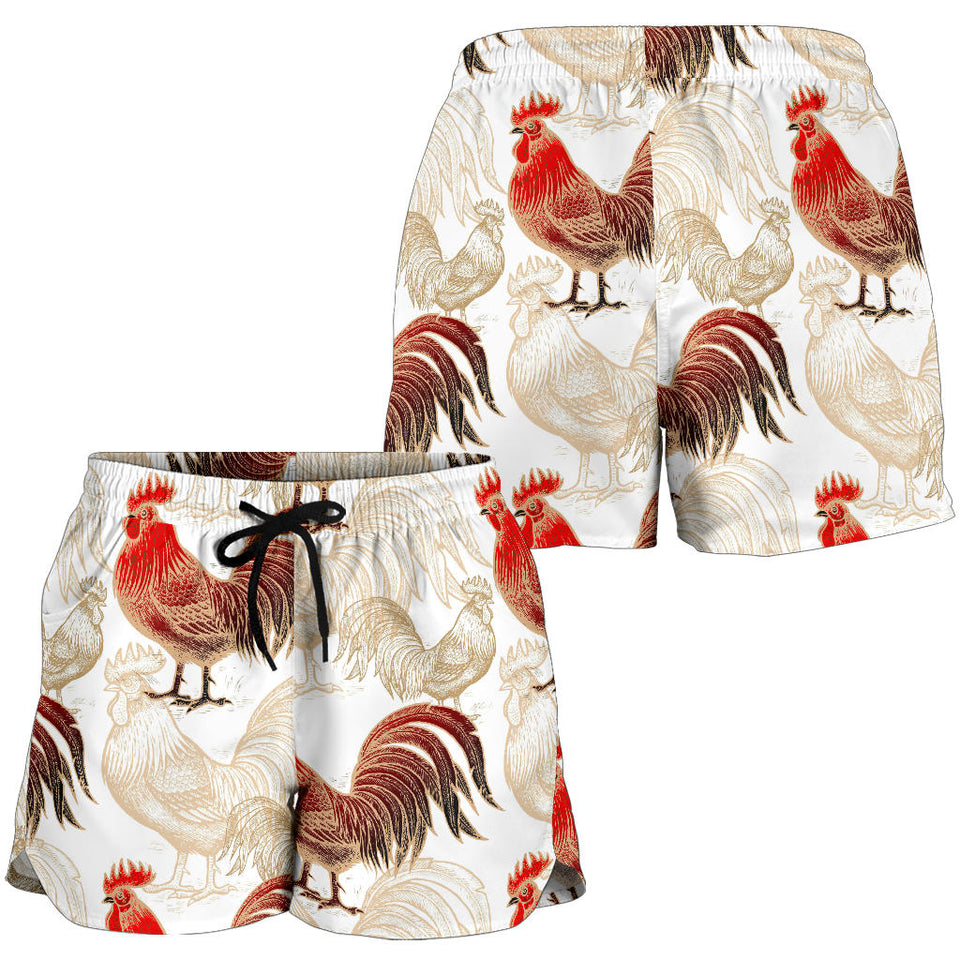 Rooster Chicken Pattern Women Shorts