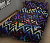 Space Colorful Tribal Galaxy Pattern Quilt Bed Set