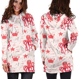 Octopus  Crab Starfish Pattern Women Hoodie Dress