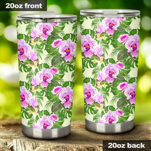 Orchid Leaves Pattern Tumbler