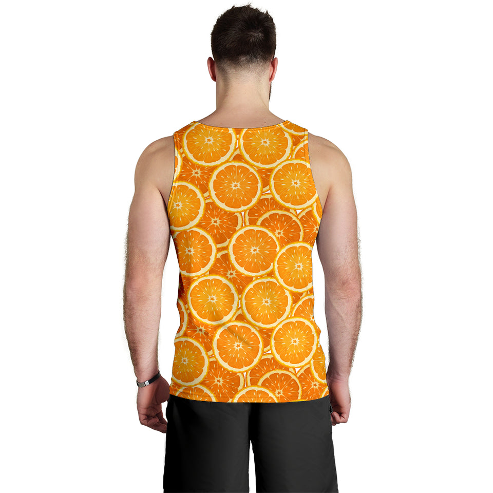 Sliced Orange Pattern Men Tank Top