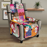 Snowman Colorful Theme Pattern Chair Cover Protector