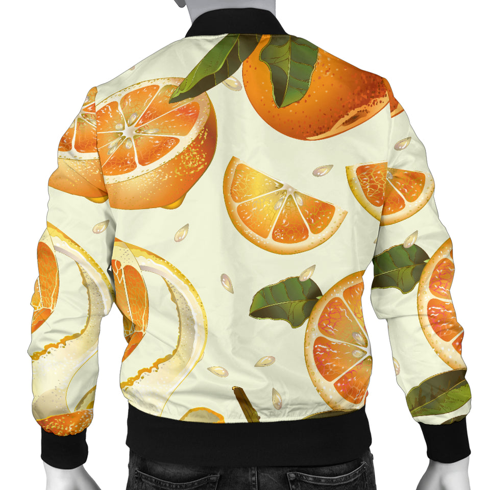 Orange Pattern Men Bomber Jacket