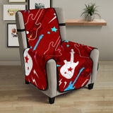 Electical Guitar Red Pattern Chair Cover Protector