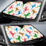 Colorful Frog Pattern Car Sun Shade