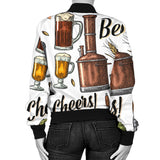 Beer Cheer Pattern Women Bomber Jacket