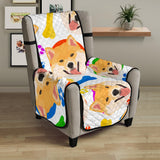 Shiba Inu Paw Bone Pattern Chair Cover Protector