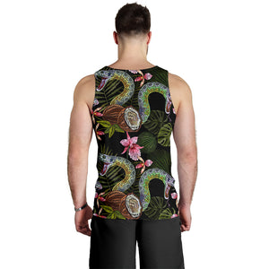 Snake Leaves Coconut Pattern Men Tank Top