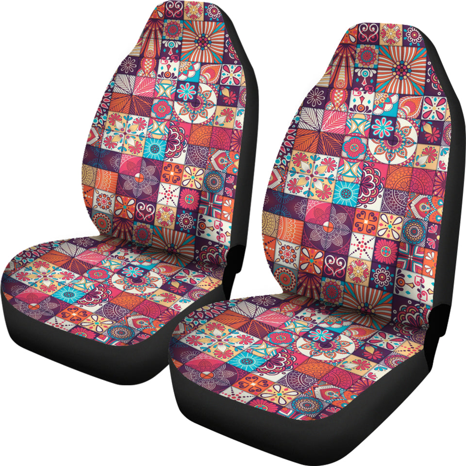 Vintage Decorative Elements Arabic Morocco Pattern Universal Fit Car Seat Covers