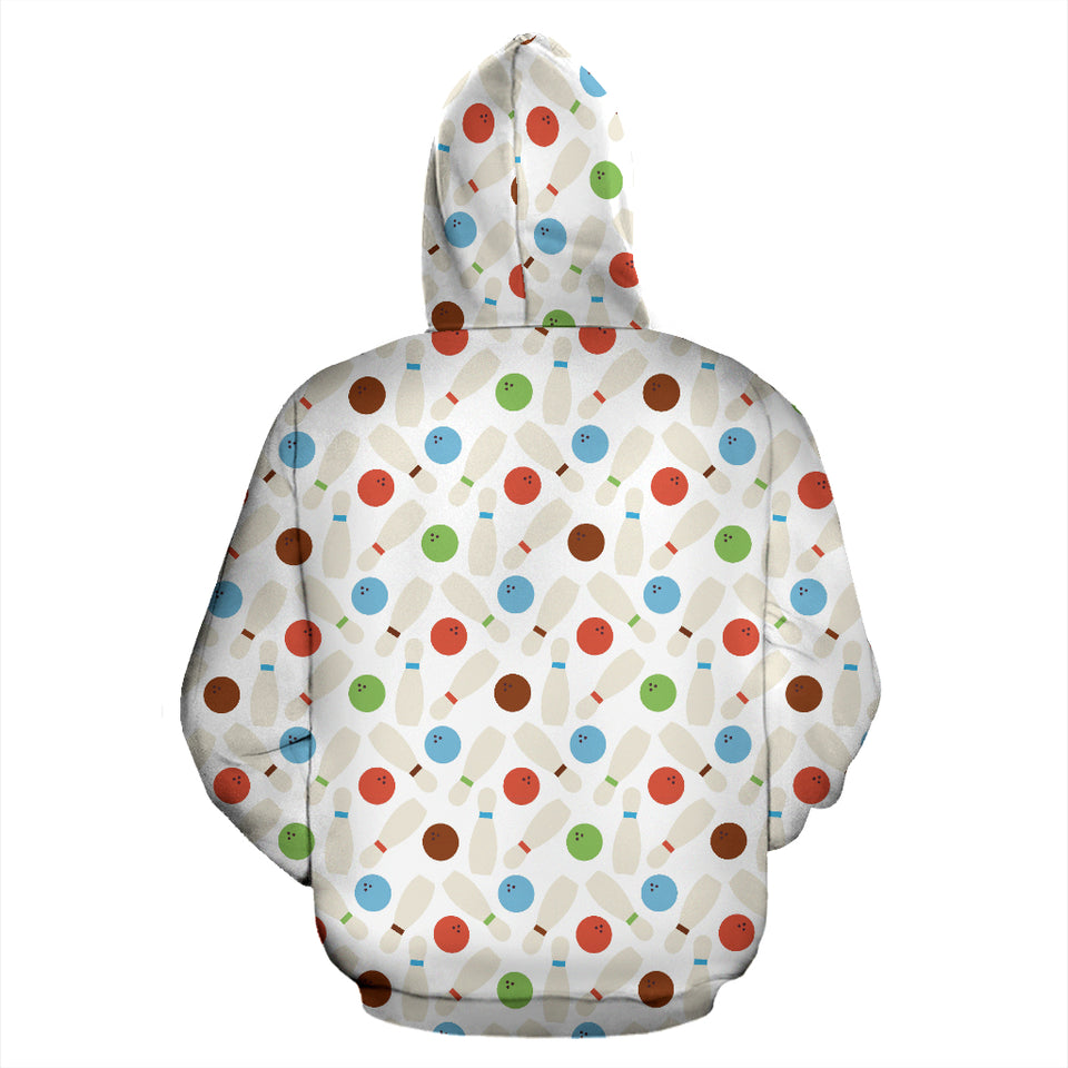 Bowling Ball and Pin Pattern Men Women Pullover Hoodie