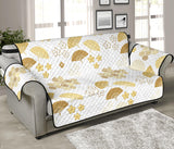 Gold Fan Japanese Pattern Sofa Cover Protector