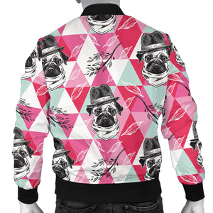 Pug Pattern Men Bomber Jacket