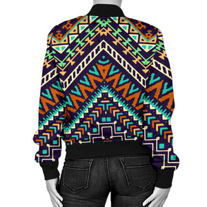 Zigzag African Afro Dashiki Adinkra Kente Women Bomber Jacket