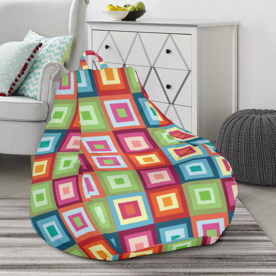 Rainbow Rectancular Pattern Bean Bag Cover