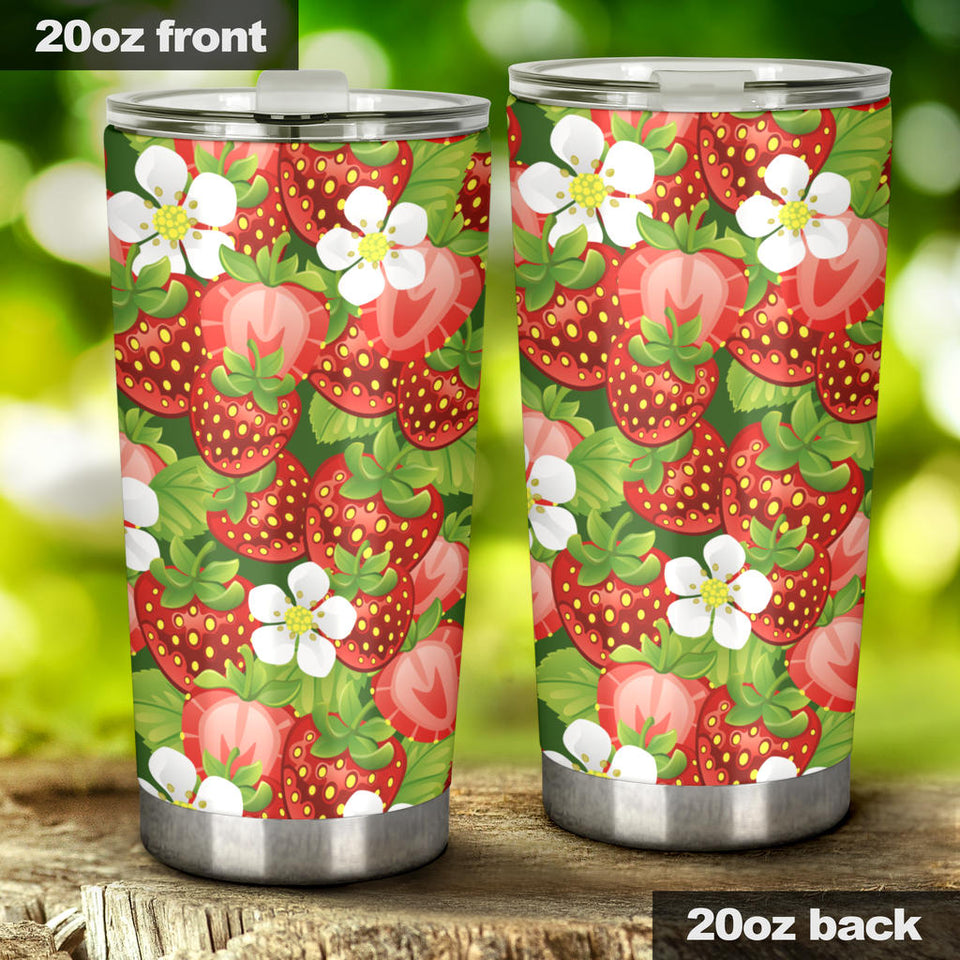 Strawberry Leaves Flower Pattern Tumbler