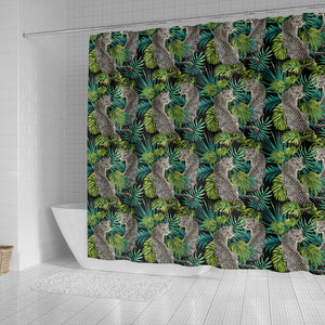Leopard Leaves Pattern Shower Curtain Fulfilled In US