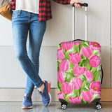 Pink Tulip Pattern Luggage Covers