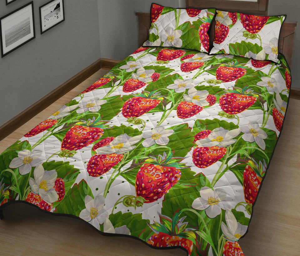 Strawberry Pattern Quilt Bed Set