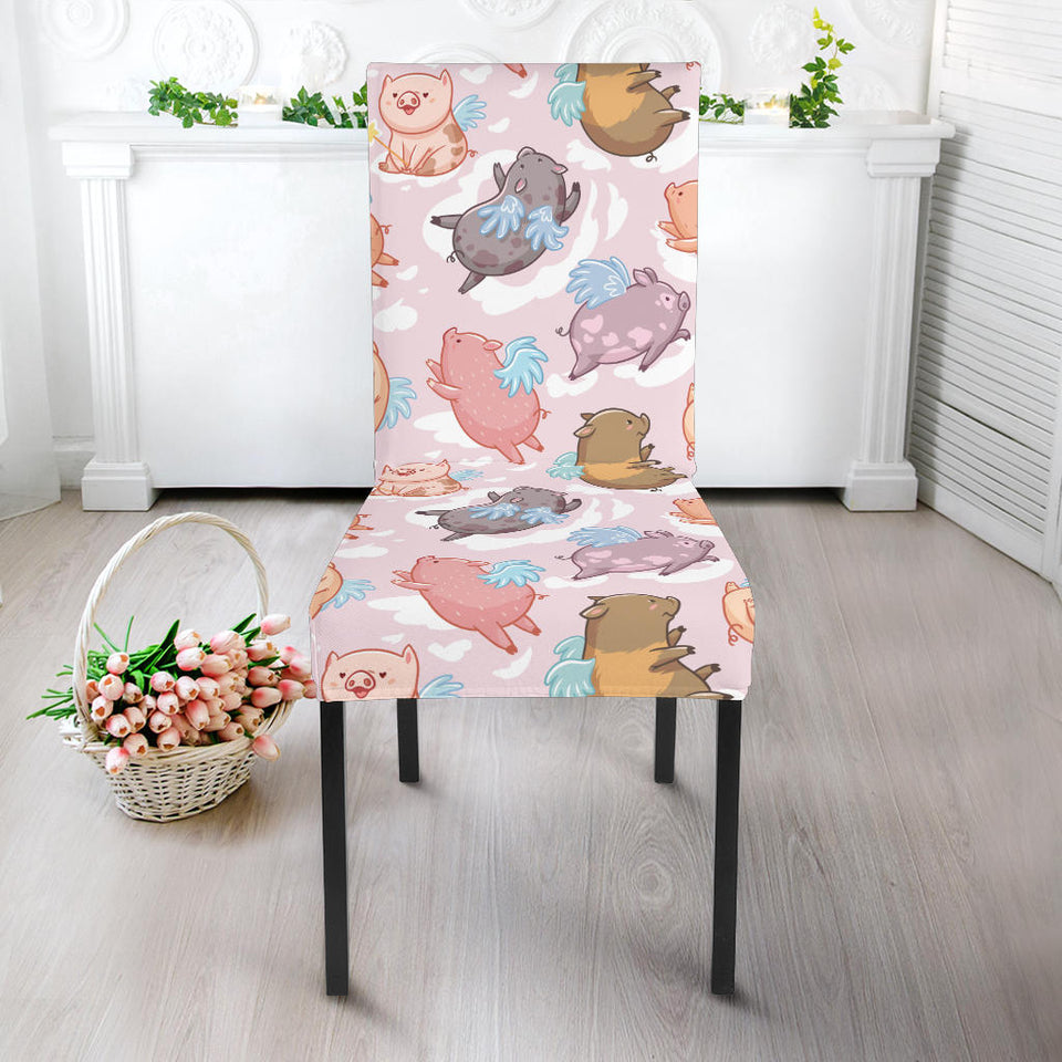 Pig Pattern Print Design 02 Dining Chair Slipcover