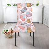 Pig Pattern Print Design 02 Dining Chair Slipcover