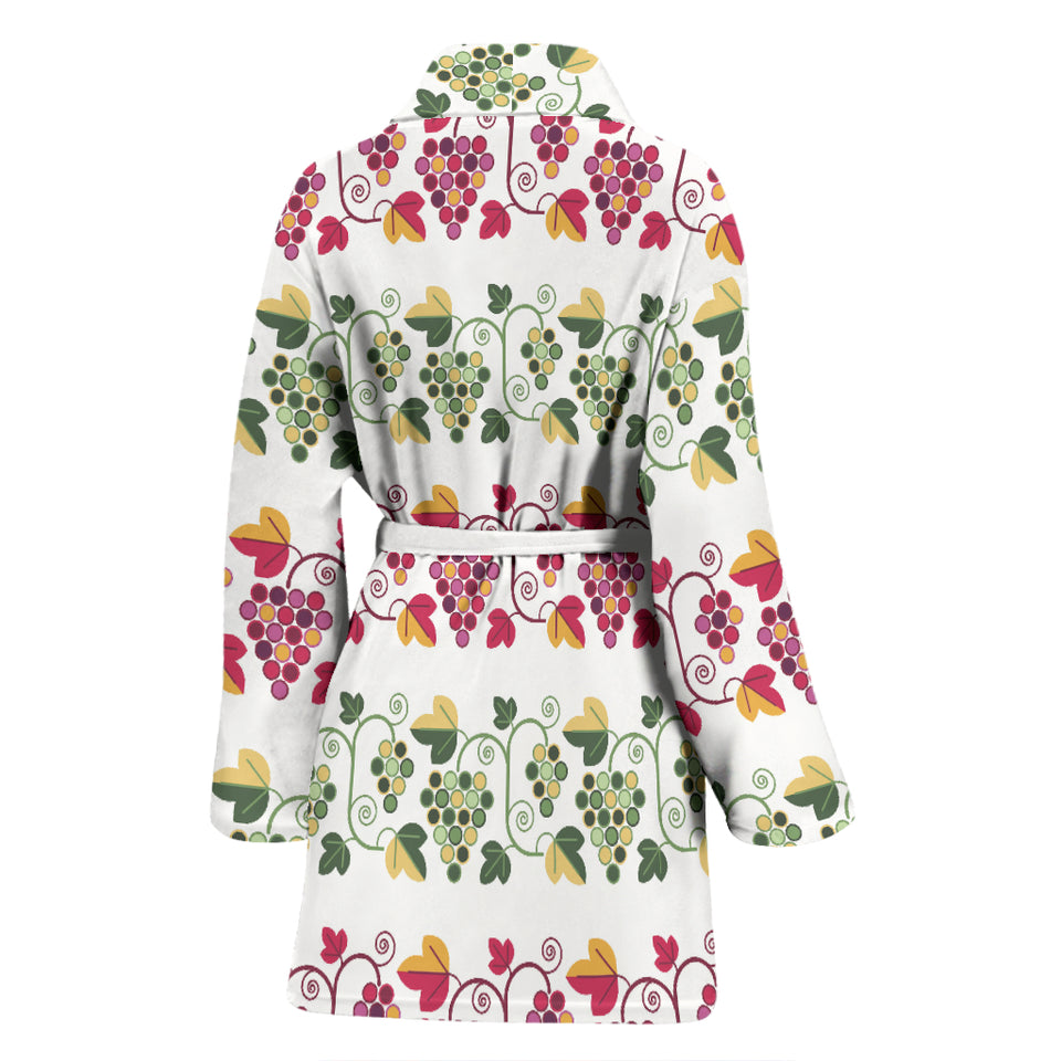 Grape Grahpic Decorative Pattern Women Bathrobe