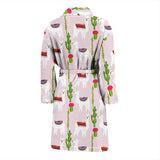 Llama Cactus Pattern Men Bathrobe