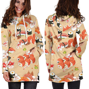 Sushi Pattern Women Hoodie Dress