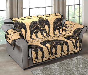 Elephant Pattern Ethnic Motifs Loveseat Couch Cover Protector