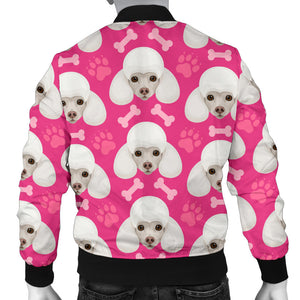 Poodle Pattern Pink background Men Bomber Jacket