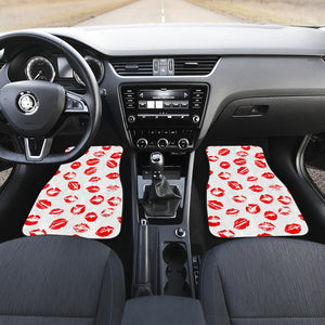 Lips Pattern Print Design 01 Front and Back Car Mats