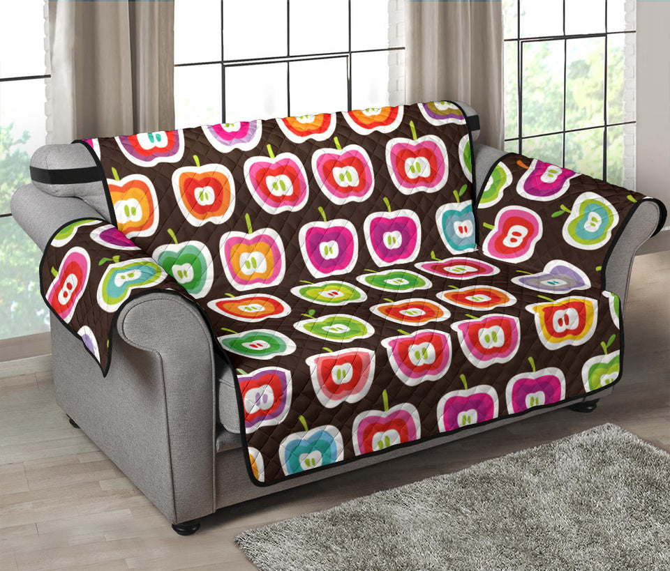 Colorful Apple Pattern Loveseat Couch Cover Protector
