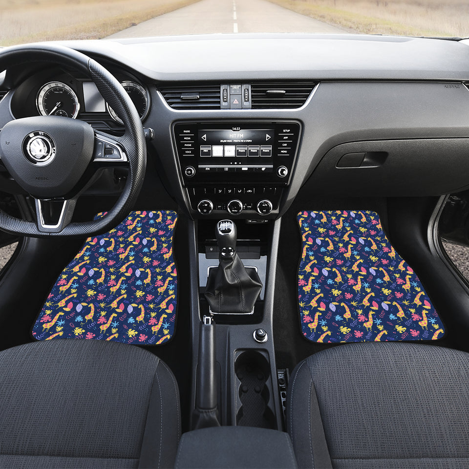 Giraffe Pattern Print Design 04 Front Car Mats