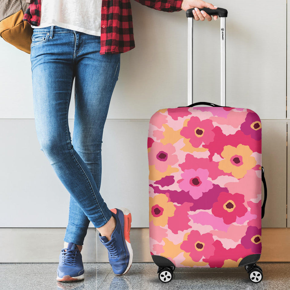 Pink Camo Camouflage Flower Pattern Luggage Covers