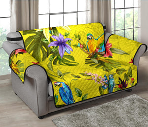 Colorful Parrot Pattern Loveseat Couch Cover Protector