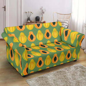 Papaya Pattern Background Loveseat Couch Slipcover