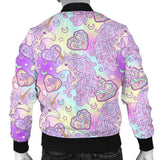 Unicorn Heart Pattern Men Bomber Jacket