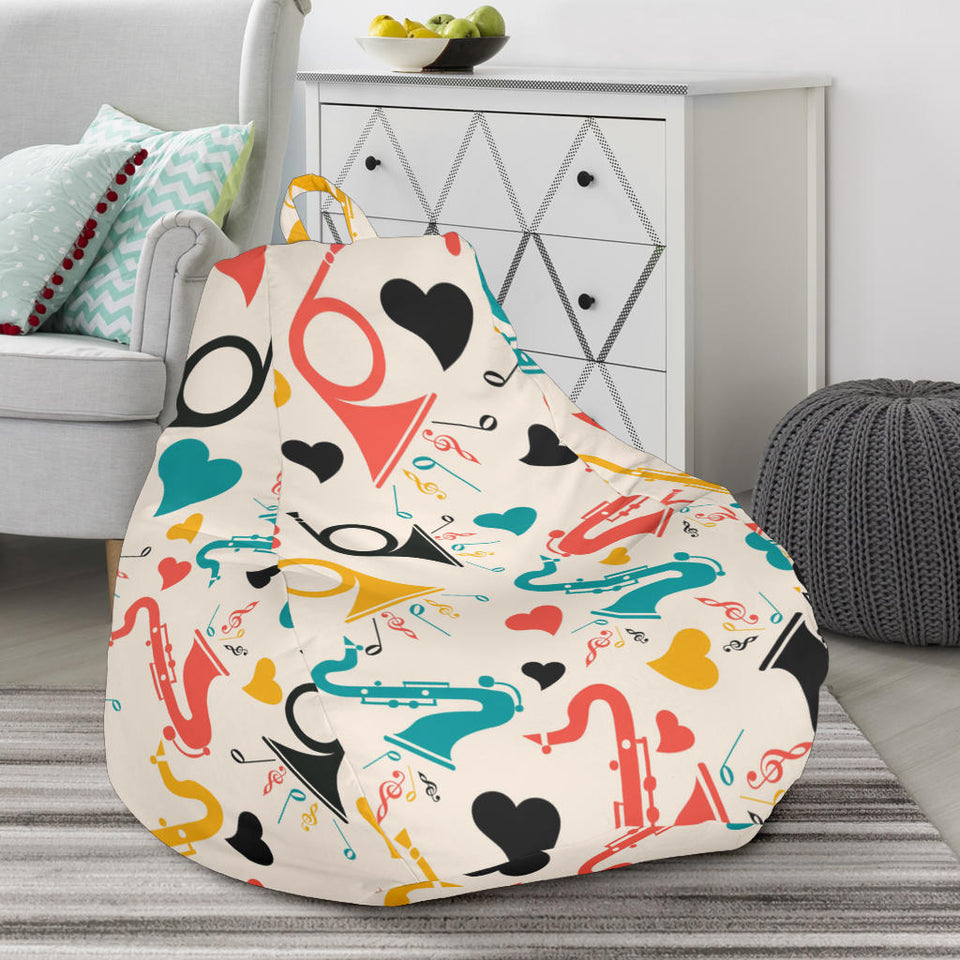 Saxophone Pattern Background Bean Bag Cover