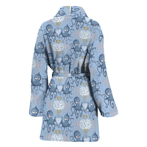 Octopus Heart Pattern Women Bathrobe