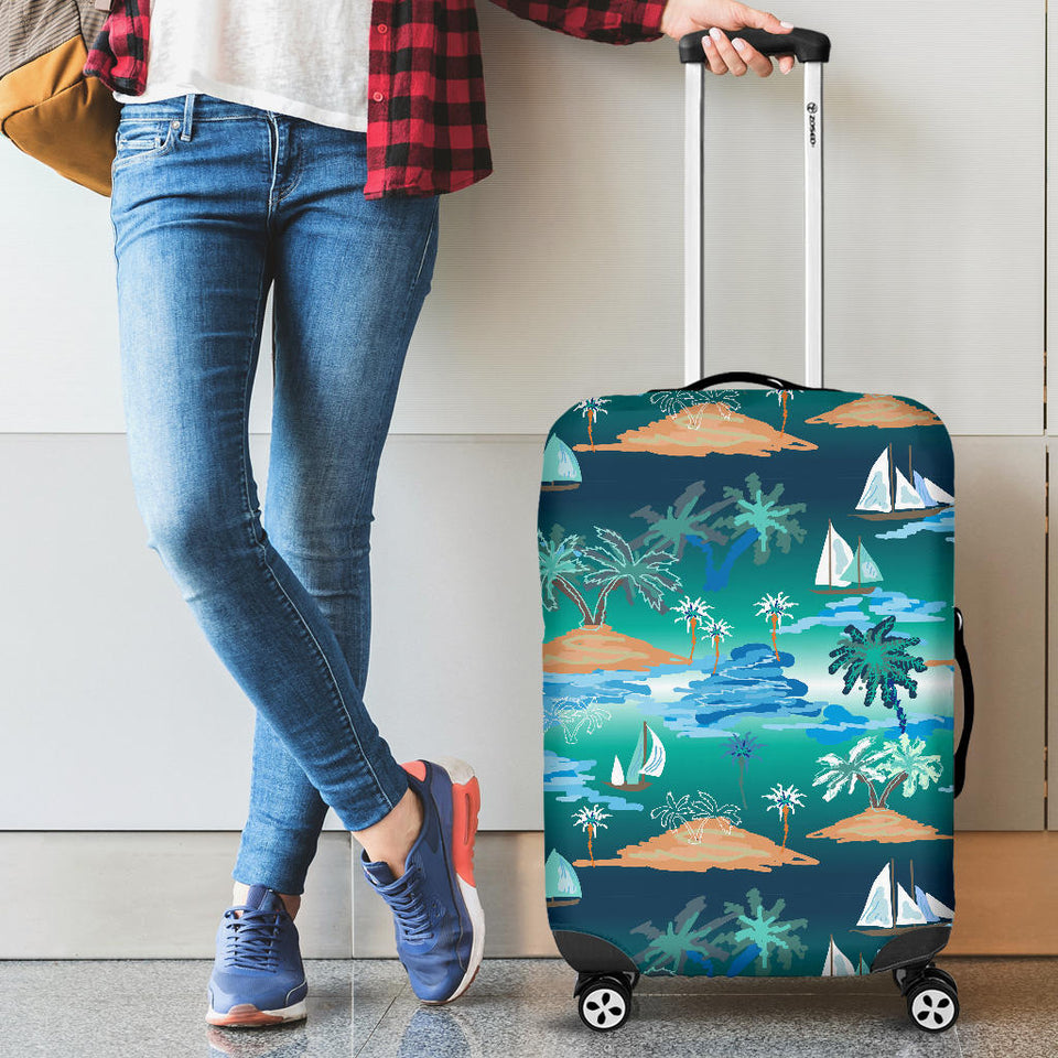 Sailboat Water Color Pattern Luggage Covers