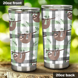 Sloth Pattern Stripe Background Tumbler