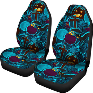 Halloween Pumpkin Cat Pattern Universal Fit Car Seat Covers