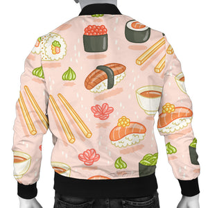 Sushi Pattern Background Men Bomber Jacket