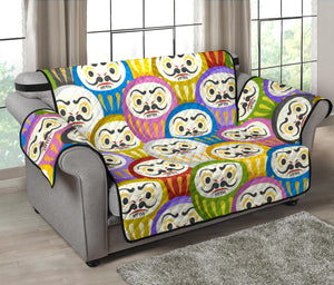 Colorful Daruma Pattern Loveseat Couch Cover Protector