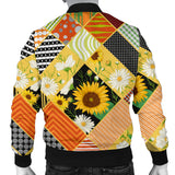 Sunflower Pattern Men Bomber Jacket