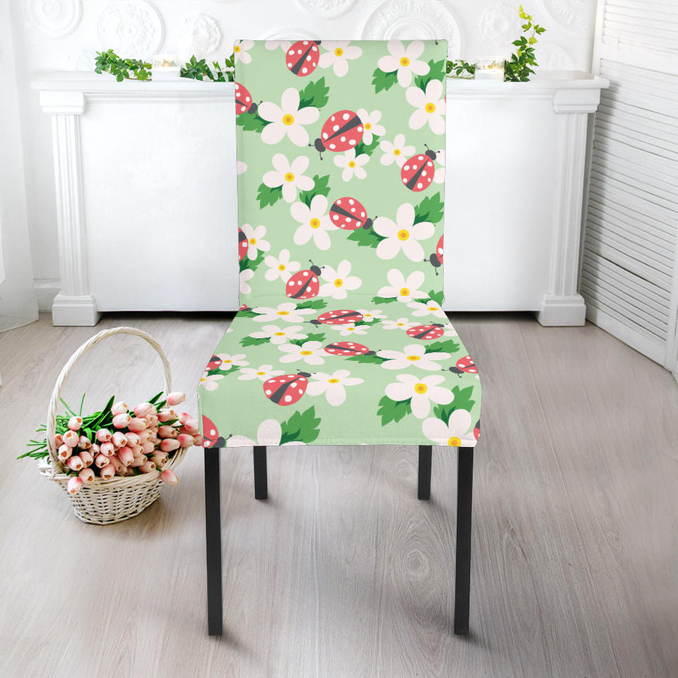 Ladybug Pattern Print Design 05 Dining Chair Slipcover