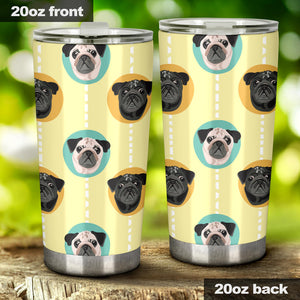 Pug Head Pattern Tumbler