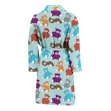 Teddy Bear Pattern Print Design 03 Men Bathrobe