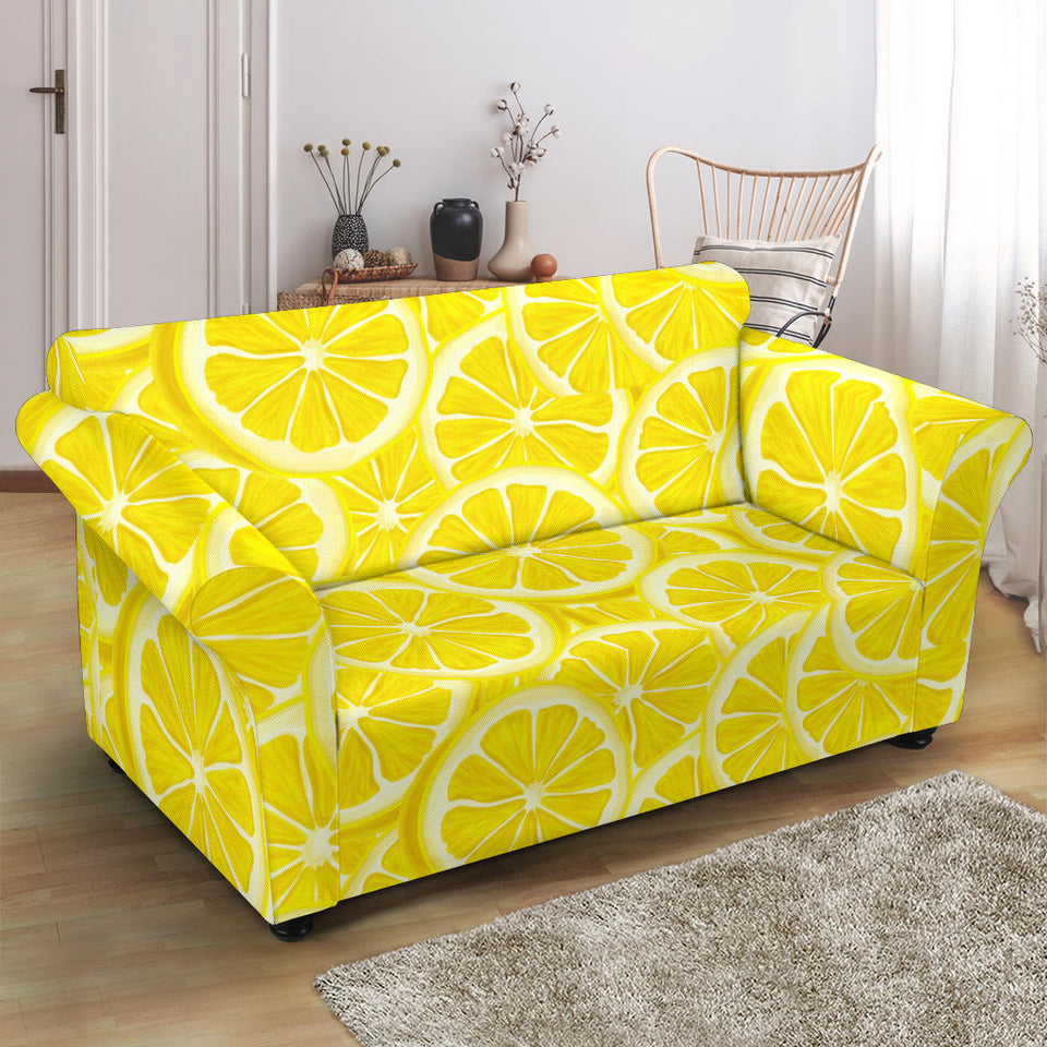 Sliced Lemon Pattern Loveseat Couch Slipcover