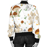 Mushroom Pattern Theme Women Bomber Jacket