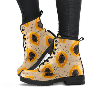 Papaya Pattern Leather Boots